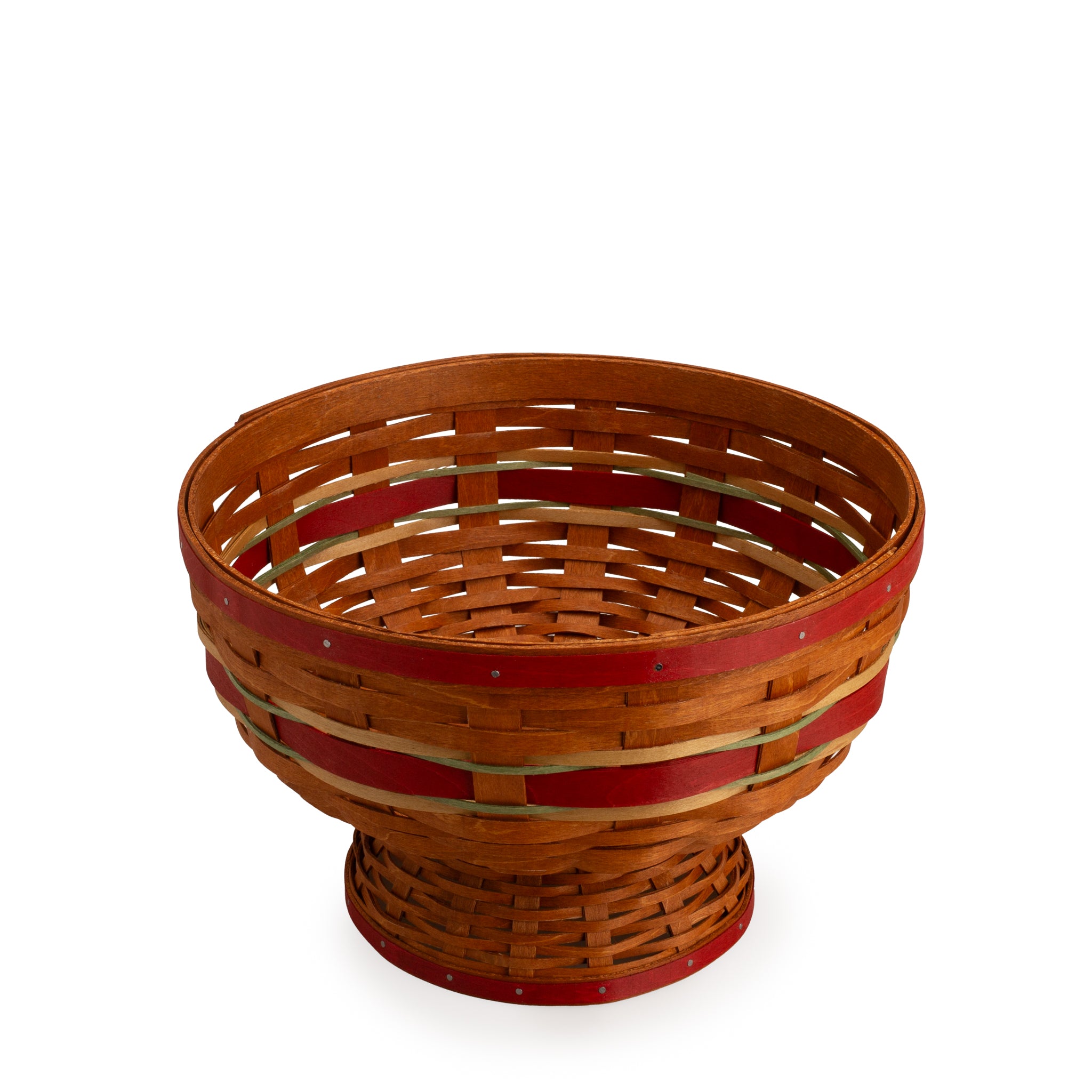 Apple Picking Medium Footed Fruit Bowl Basket with Protector - Red - Image 7