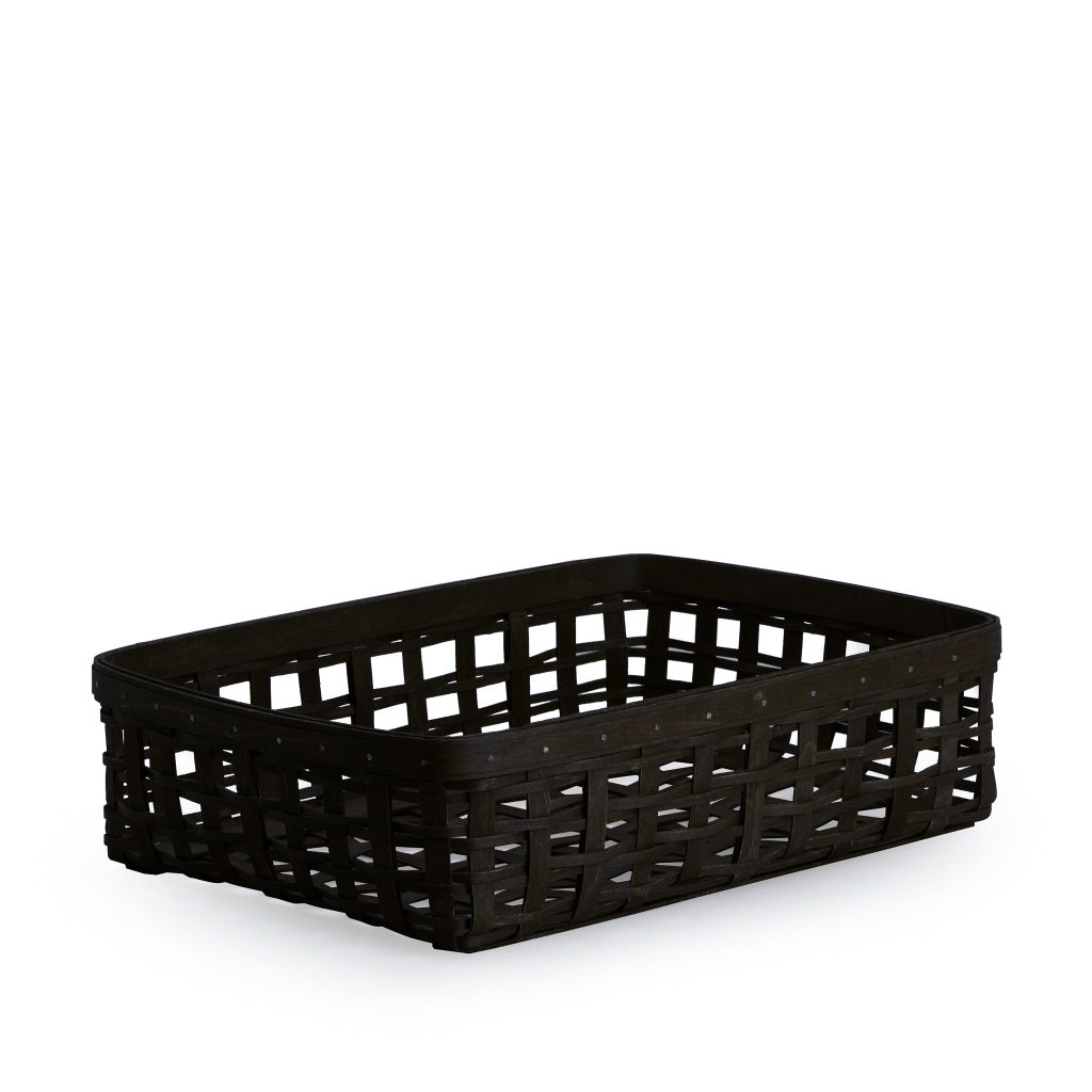 1896 Short Rectangle Organizing Open Weave Basket - Black