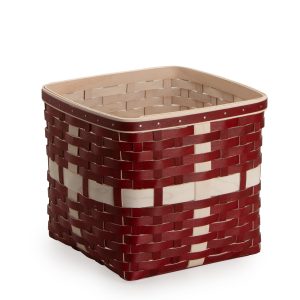 Holiday Present Basket - Bold Red & White