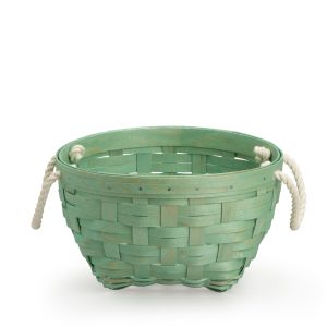 Medium Inter-stacking Rope Basket with Protector - Mint