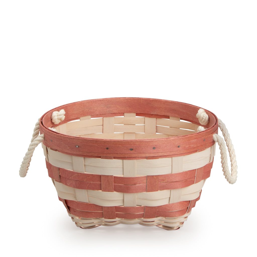 Medium Interstacking Rope Basket - Light Red Stripe
