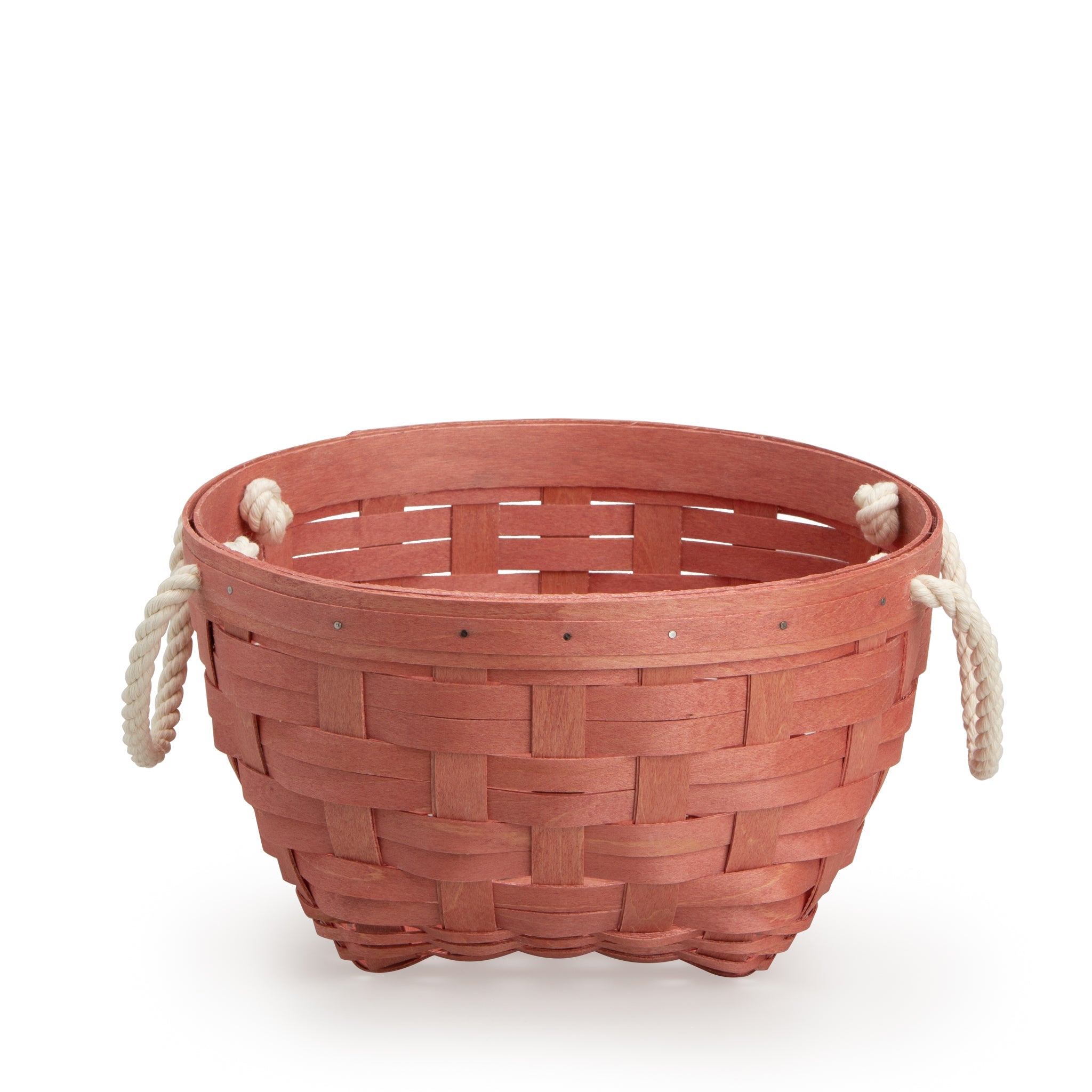Medium Interstacking Rope Basket - Light Red - Image 2