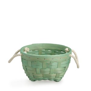 Small Inter-stacking Rope Basket with Protector - Mint