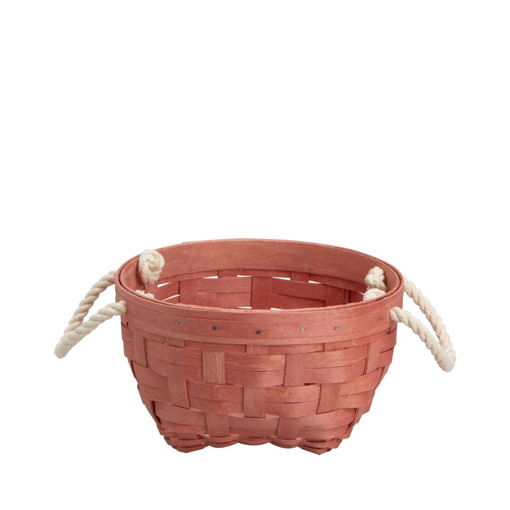 Small Interstacking Rope Basket - Light Red