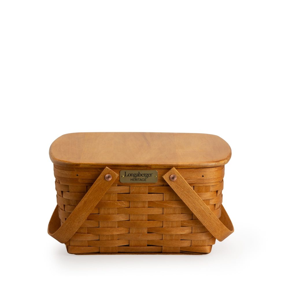 Collector's Heritage Cake Basket with Lid. Riser and Protector - Warm Brown