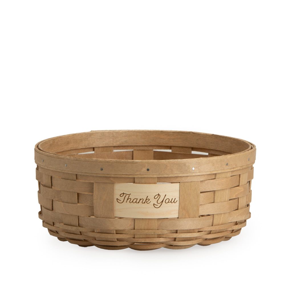 Celebrations Thank You Basket with Protector - Light Brown