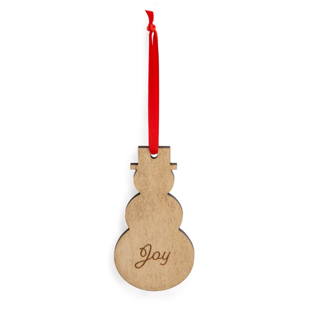 Christmas Wooden Snowman Ornament - Joy