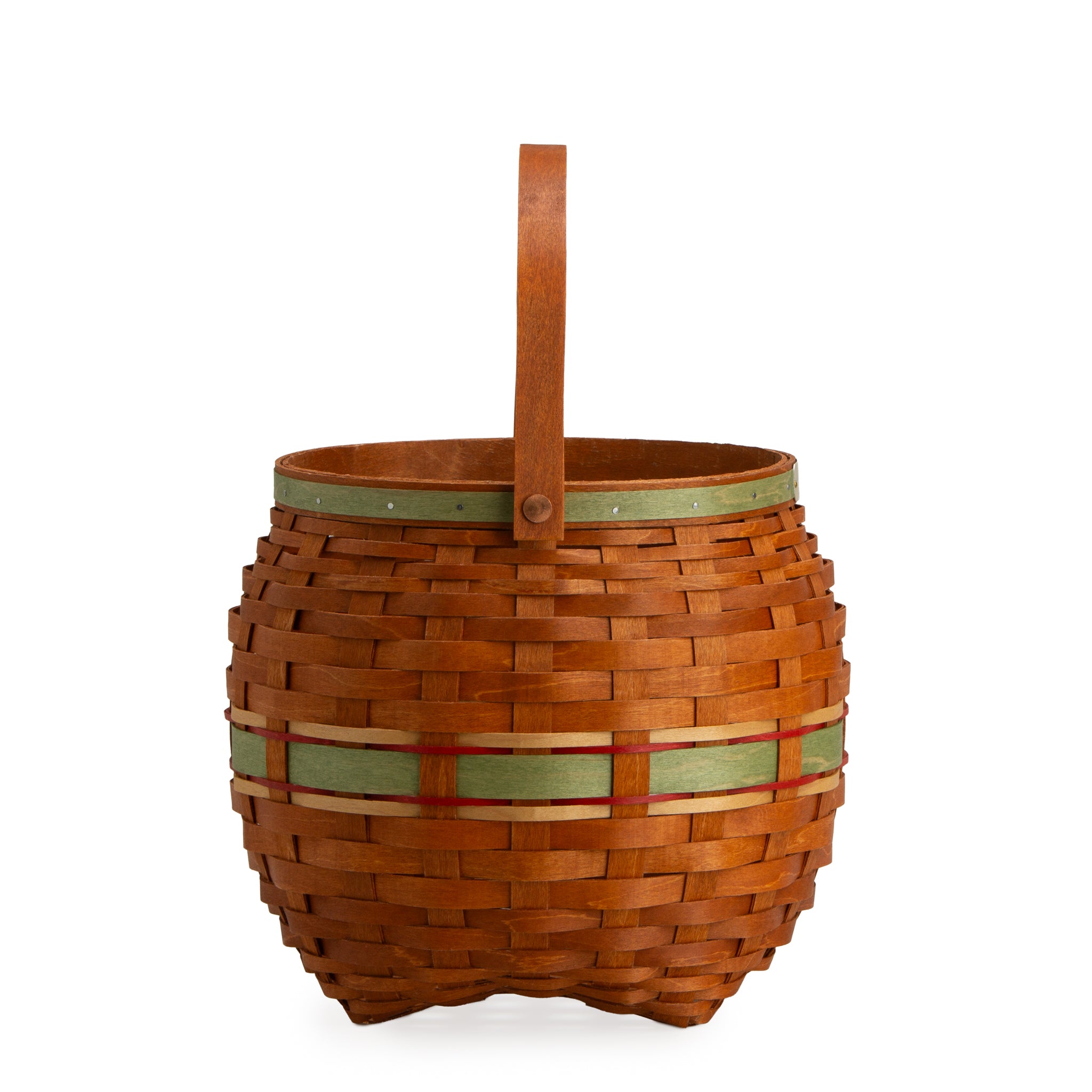 Collector's Apple Picking Medium Round Basket with Protector - Green - Image 7