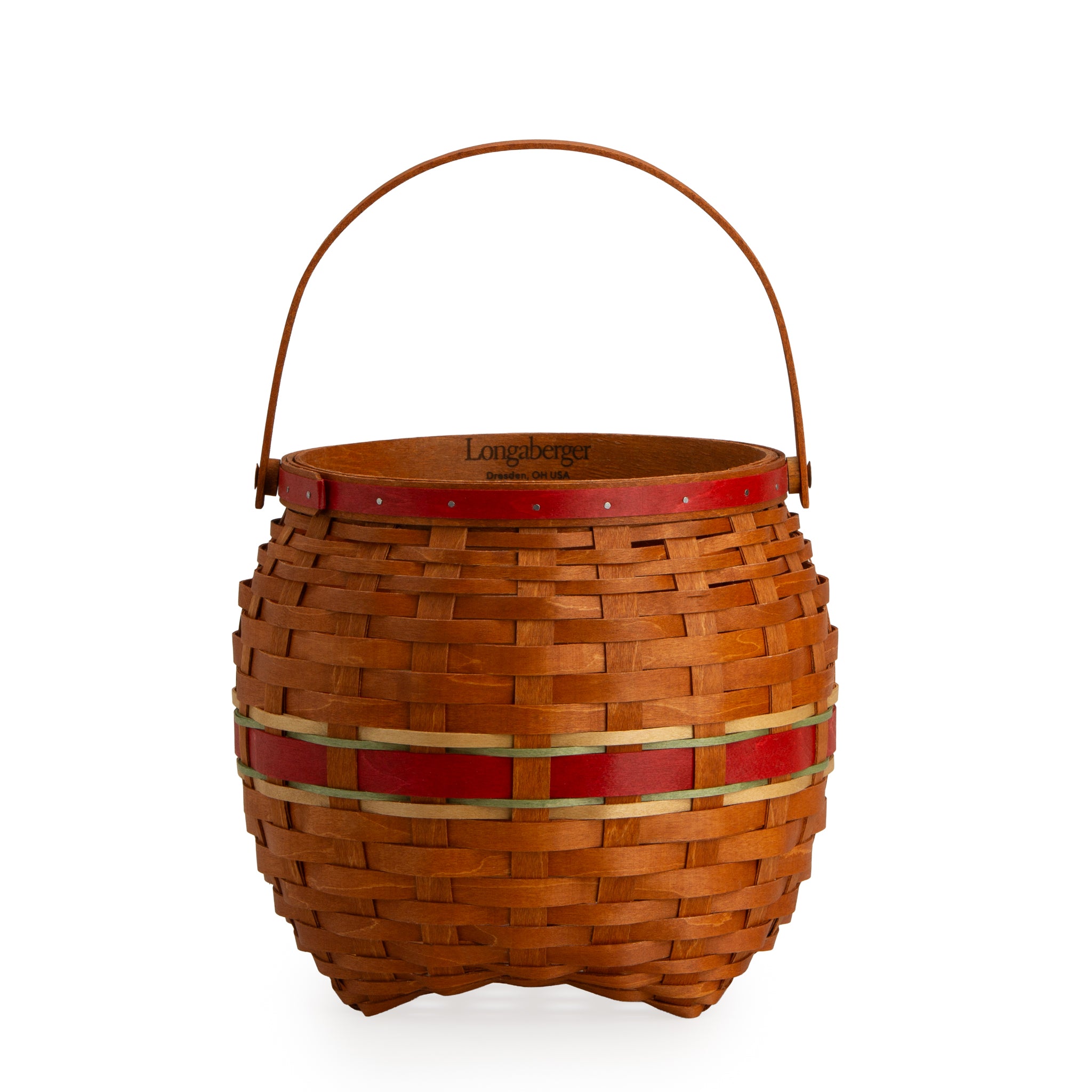 Collector's Apple Picking Medium Round Basket with Protector - Red - Image 7