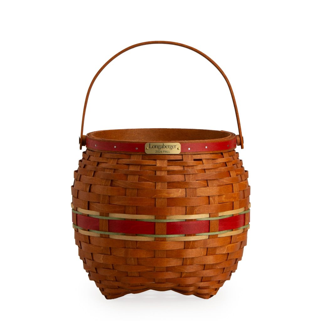 Collector's Apple Picking Medium Round Basket with Protector - Red
