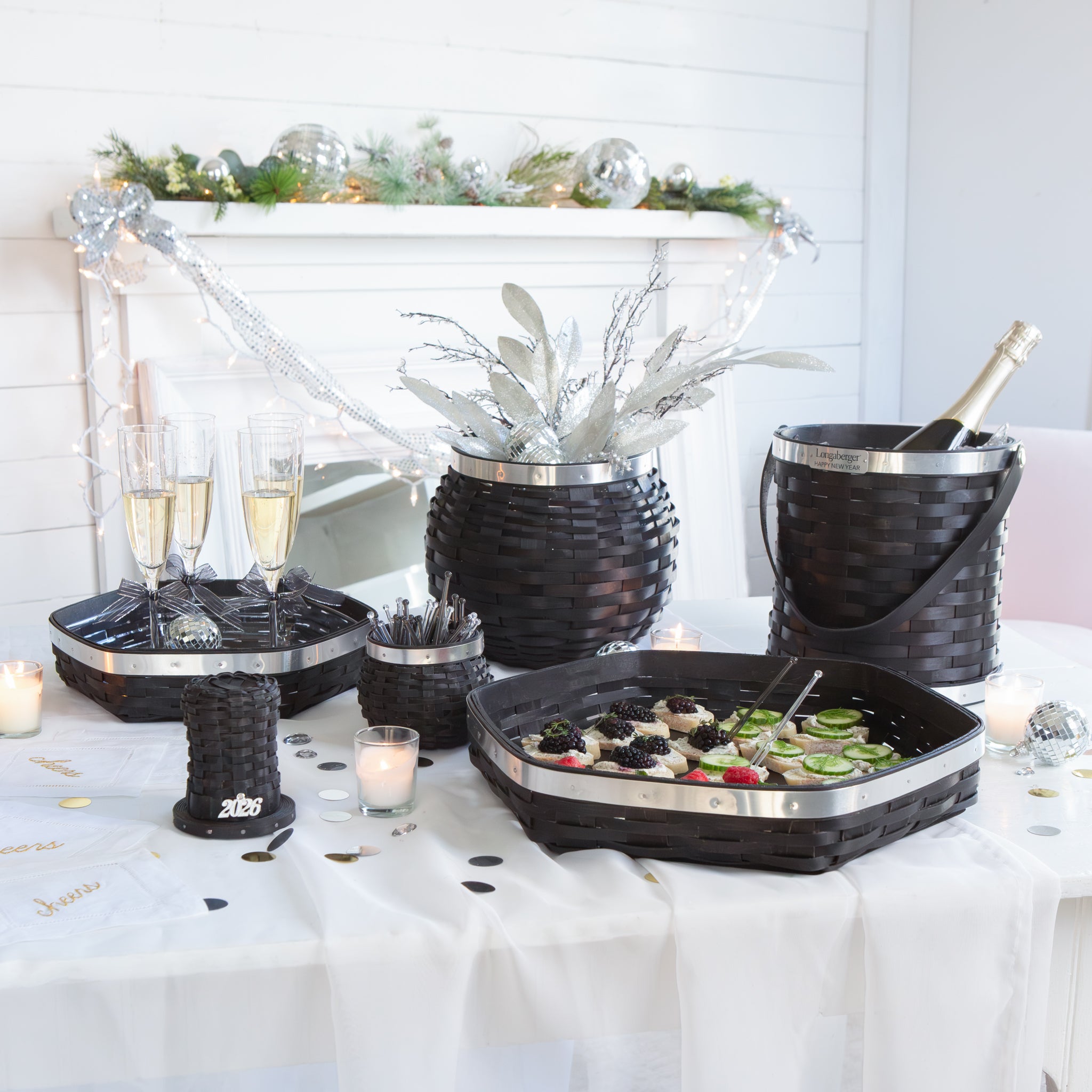 Collector's New Year's Eve Bottle Chiller Basket with Protector - Aluminum - Image 7