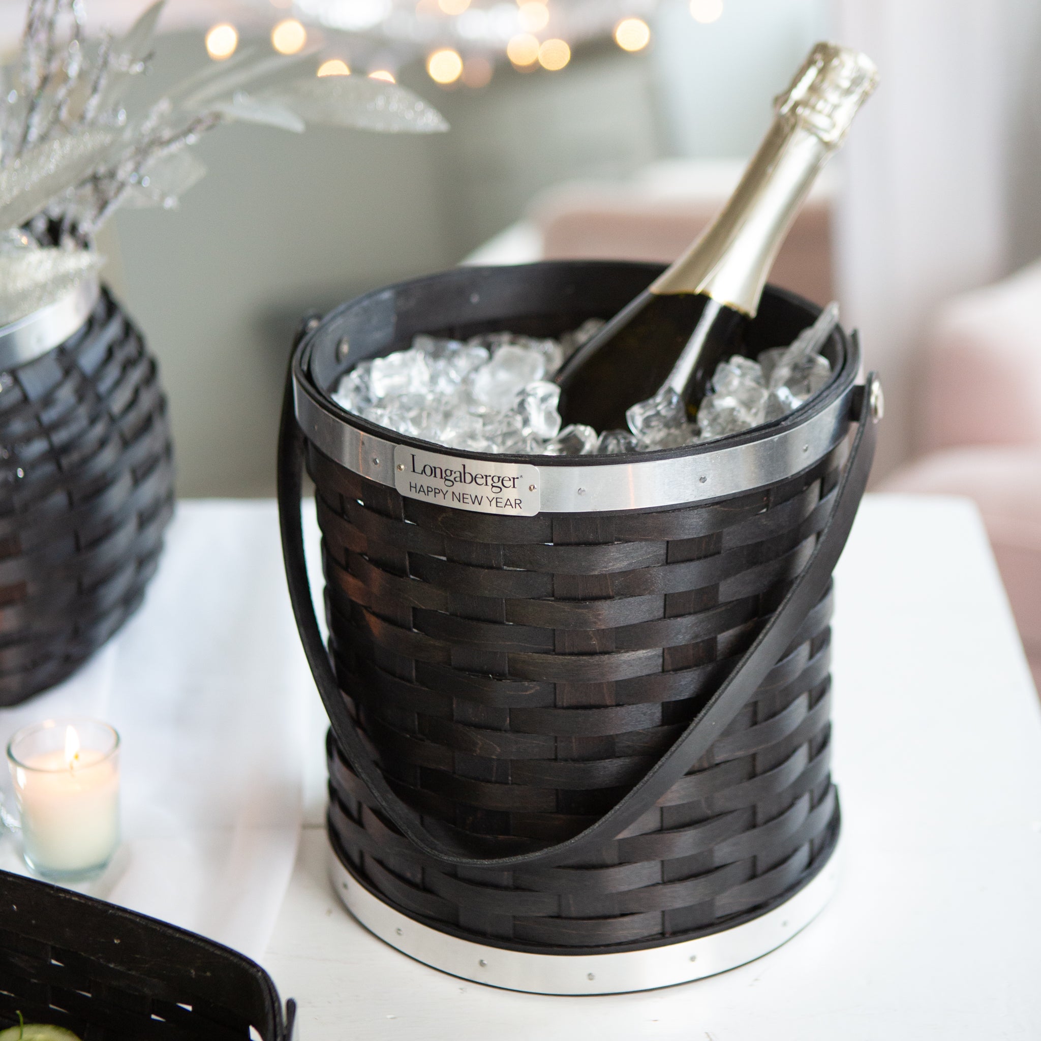 Collector's New Year's Eve Bottle Chiller Basket with Protector - Aluminum - Image 2