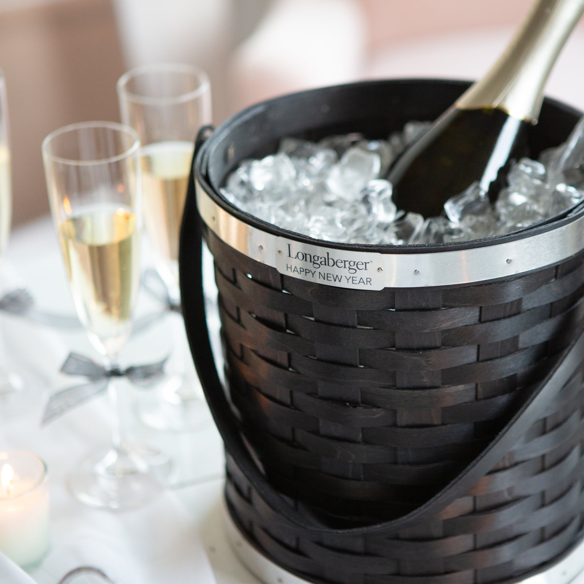 Collector's New Year's Eve Bottle Chiller Basket with Protector - Aluminum - Image 4