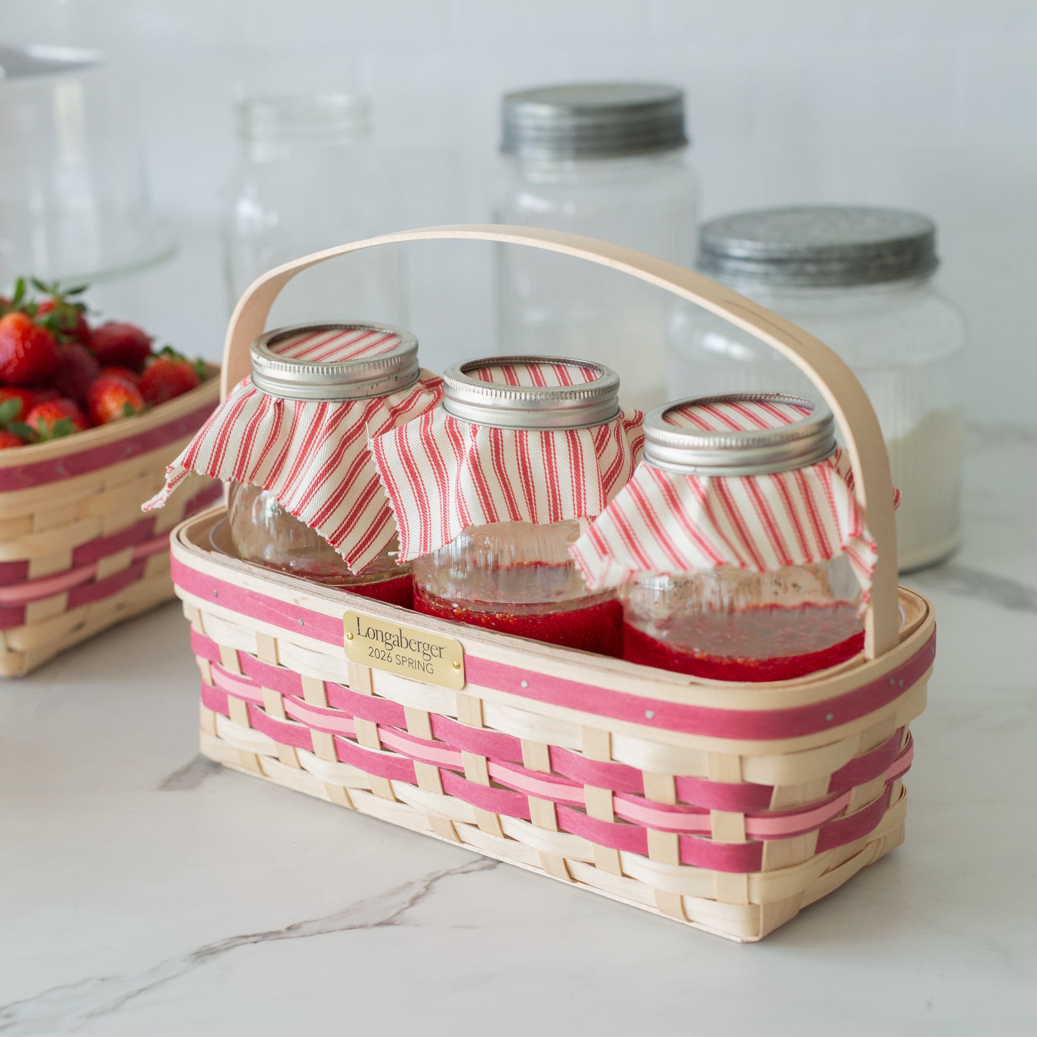 Collector's Spring Canning Basket with Protector - Raspberry - Image 3