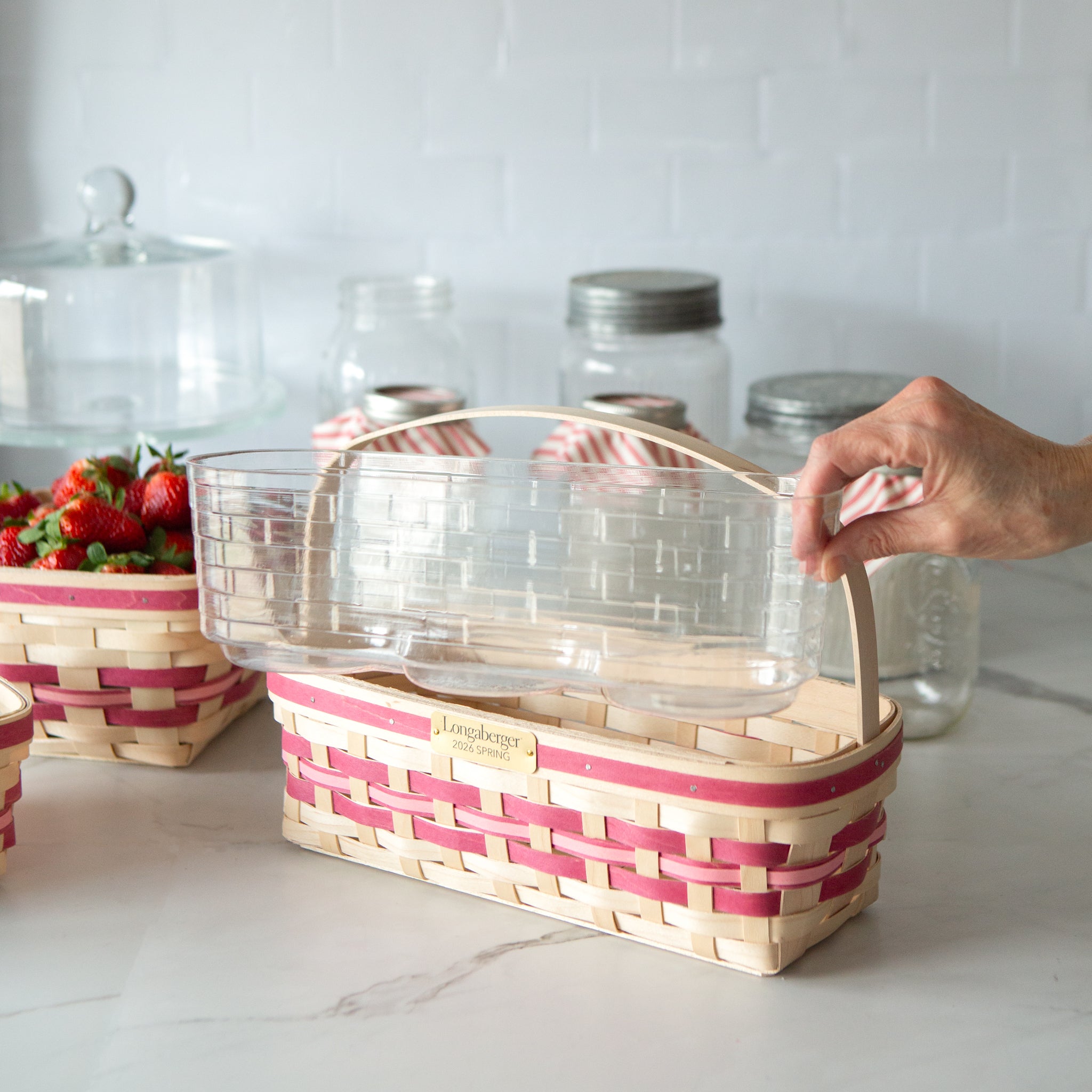 Collector's Spring Canning Basket with Protector - Raspberry - Image 4