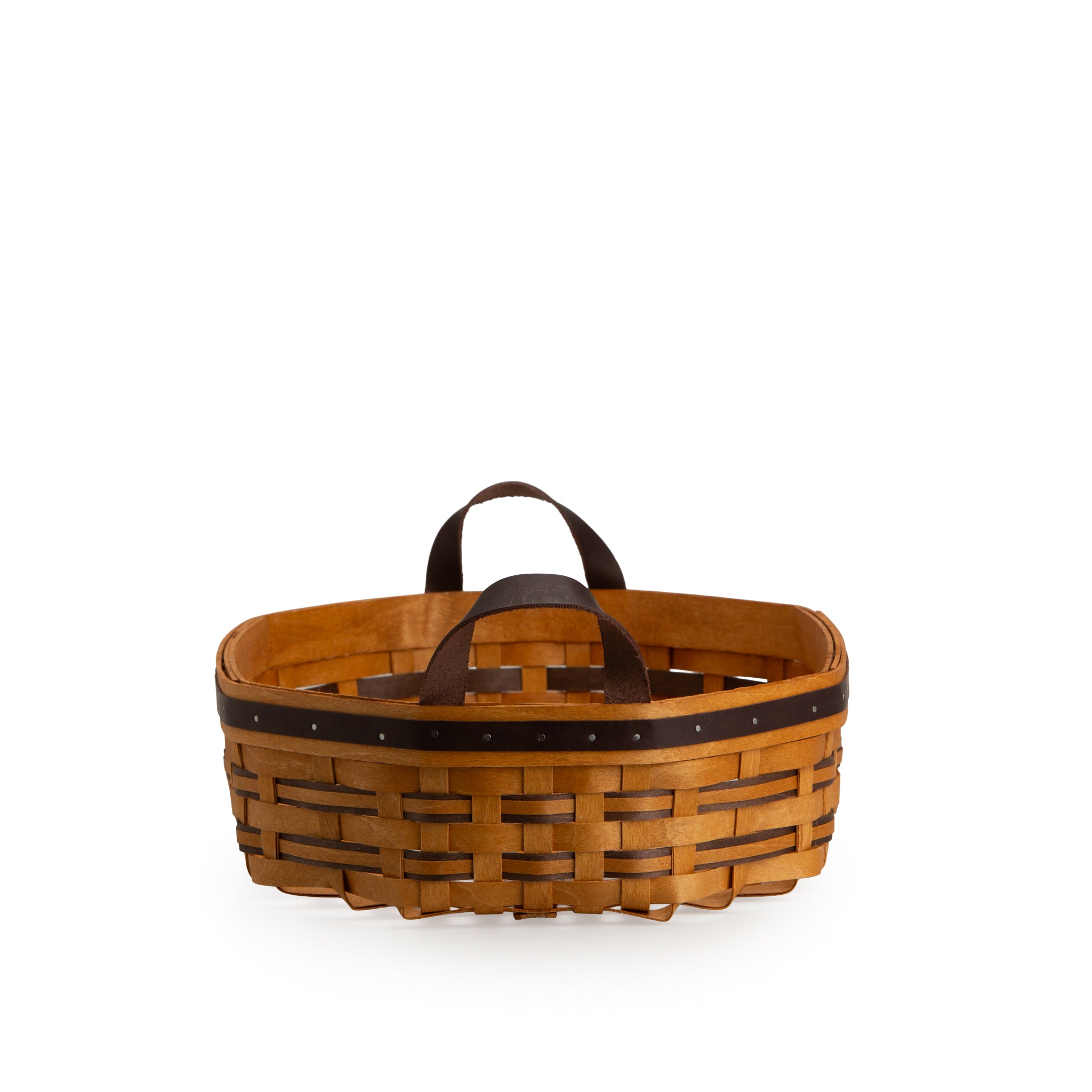 Equestrian Large Tray Basket with Protector - Leather Trim - Image 15