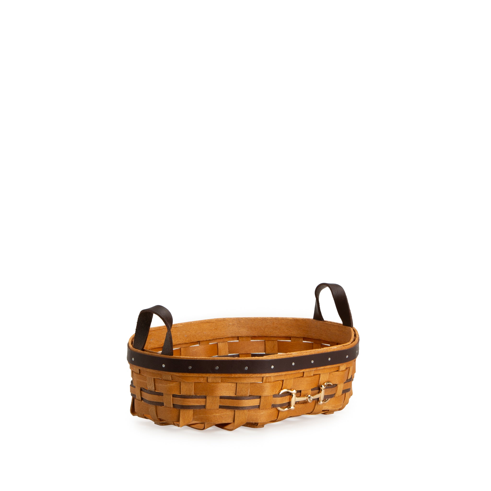 Equestrian Small Tray Basket with Protector - Leather Trim - Image 16