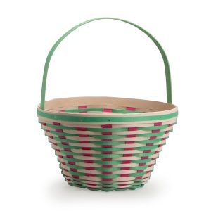 Large Tapered Easter Basket with Protector - Dark Green Multi Weave