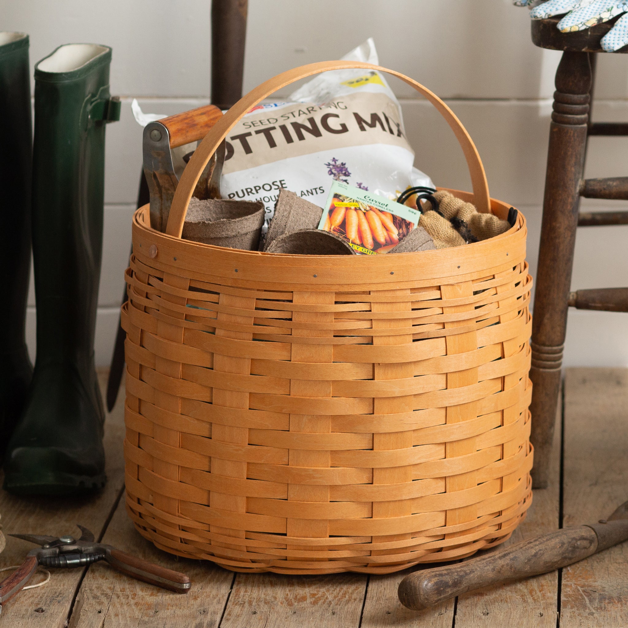 Round Storage Basket with Protector - Saffron - Image 2