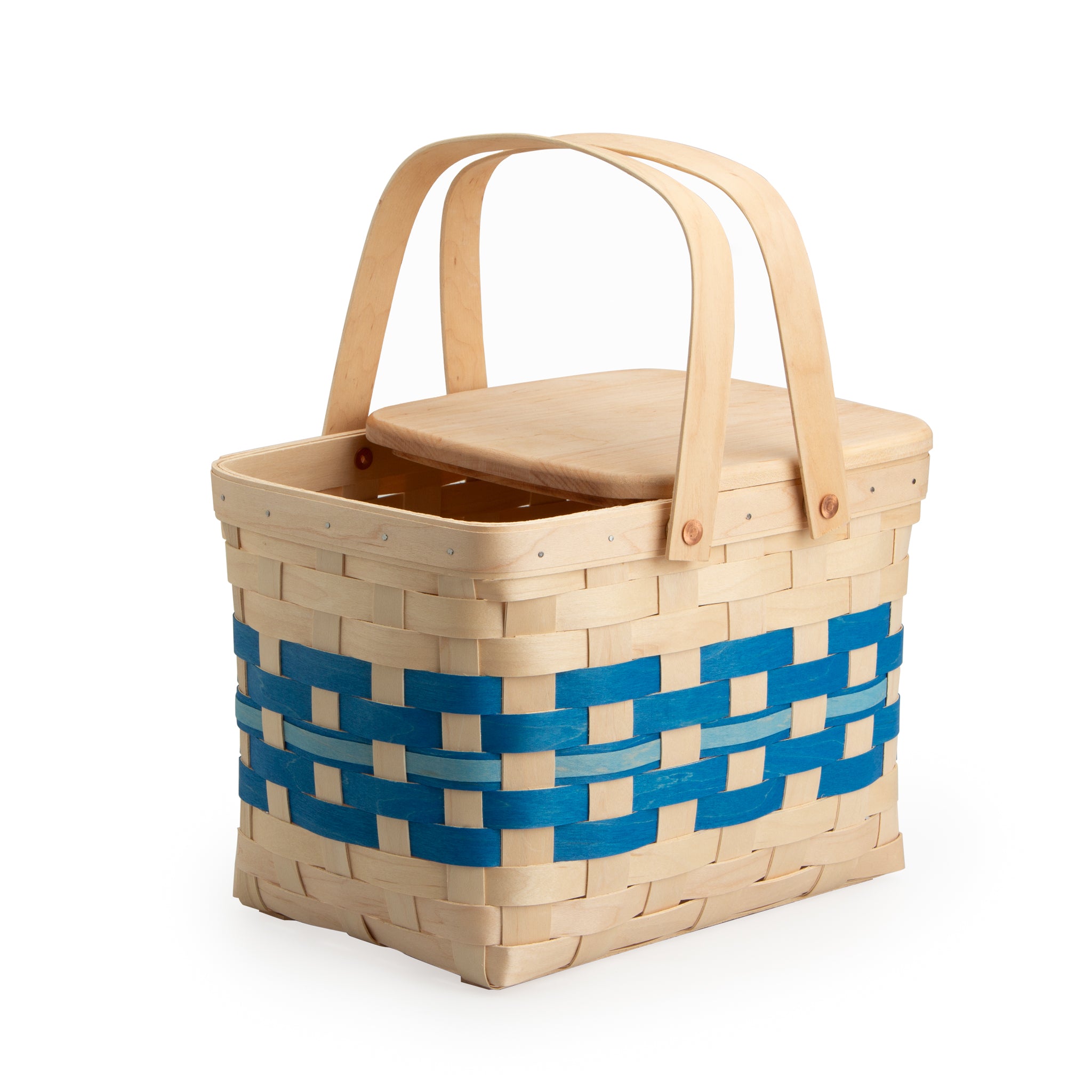 Spring Homestead Picnic Basket with Lid and Protectors - Blueberry - Image 9