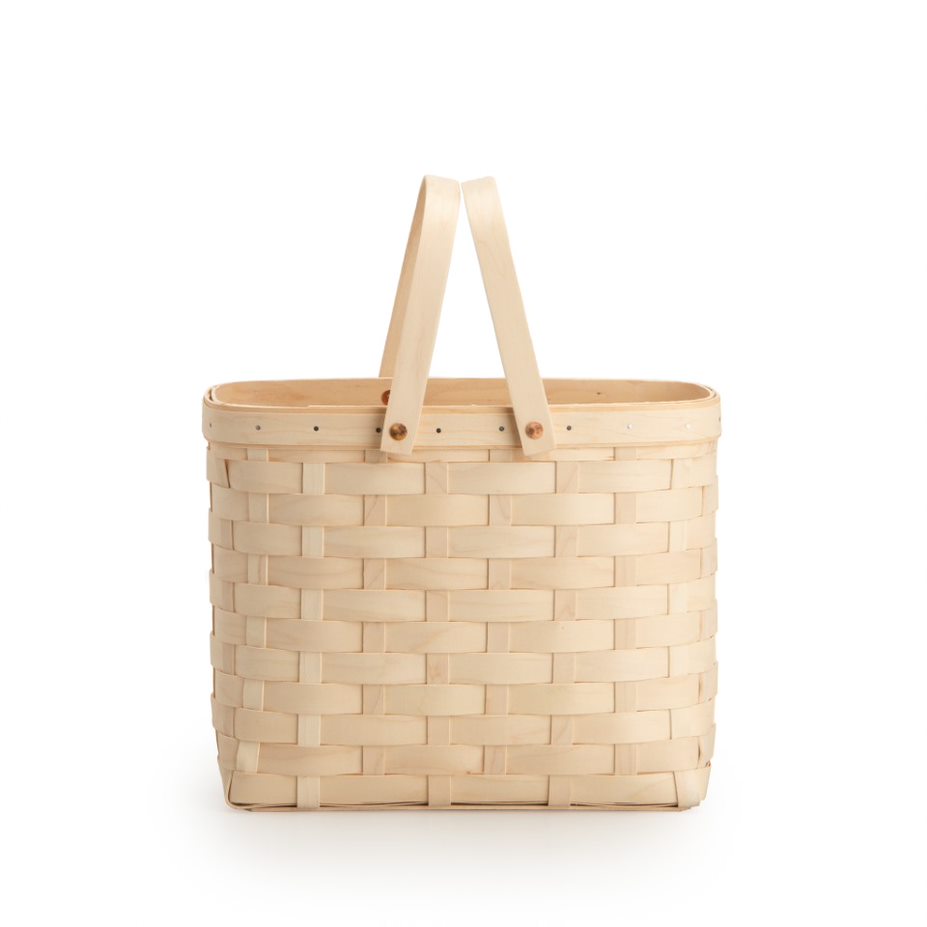 Wine Caddy Basket with Protector - Whitewashed